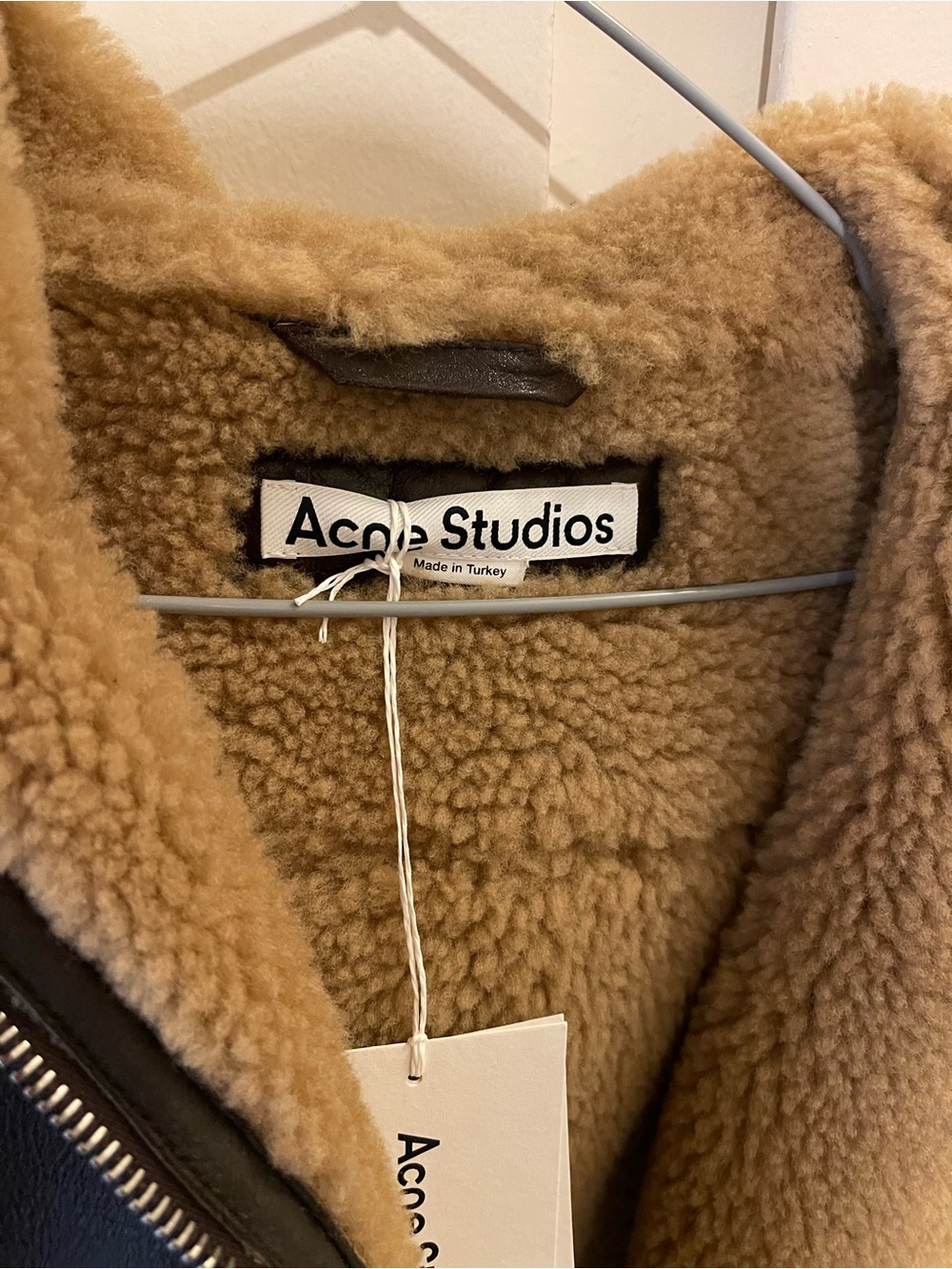 Acne Studios Brown Shearling Leather Jacket - Picture 2 of 14